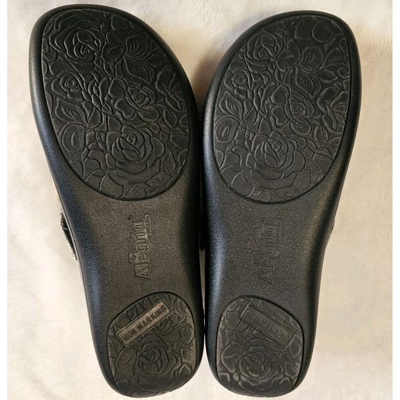 ALEGRIA BLACK FLORAL Clog Nurse Shoes Women's Size 37 - Picture 5 of 10